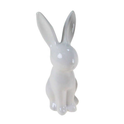 Hase aufrecht Keramik wei� 19x9x7cm Osterhase Ostern Fr�hling Figur
