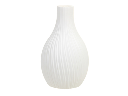 Kleine Vase Kunststoff Rillen H 16cm  9,5cm Blumenvase