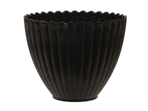 Blumentopf 16xH13cm rund Kunststoff anthrazit gewischt Pflanztop Deko Pflanzgef��