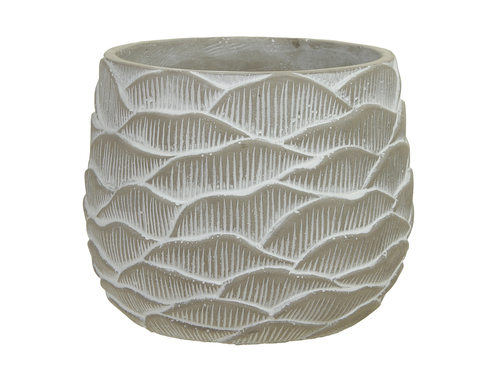 Blumentopf Zement Beton grau wei� Pflanztopf 18,5xH14,5cm �bertopf rund