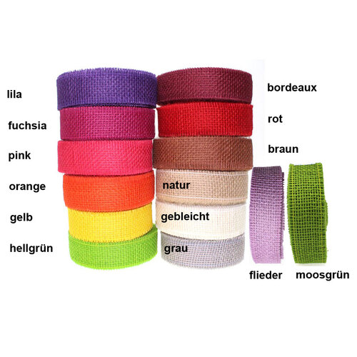 20m Juteband 40mm Schleifenband Geschenkband Gitterband Jute Deko Schleife Band