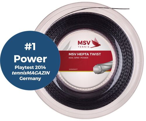 MSV Hepta Twist 200m Tennissaite co-poly Power+Spin 
