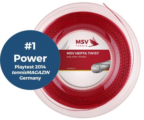 MSV Hepta Twist 200m Tennissaite co-poly Power+Spin 