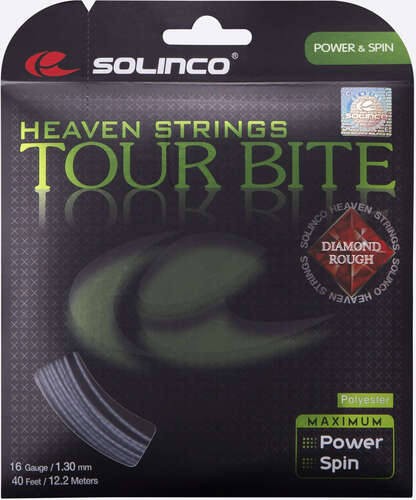 12m Solinco Tour Bite Diamond Rough Polyestersaite Spin + Kontrolle