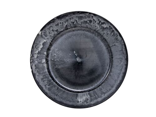 Dekoteller anthrazit flach Recycelter Kunststoff 20cm H1,5cm