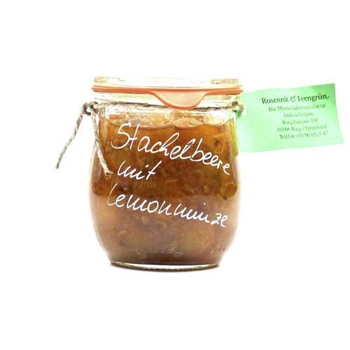 Stachelbeeren mit Gin Tonic Fruchtaufstrich von Rosenrot & Feengr�n (220 g)