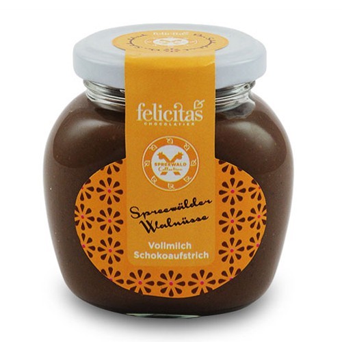 Vollmilch Schokoaufstrich mit Waln�ssen von der Confiserie Felicitas (400 g)