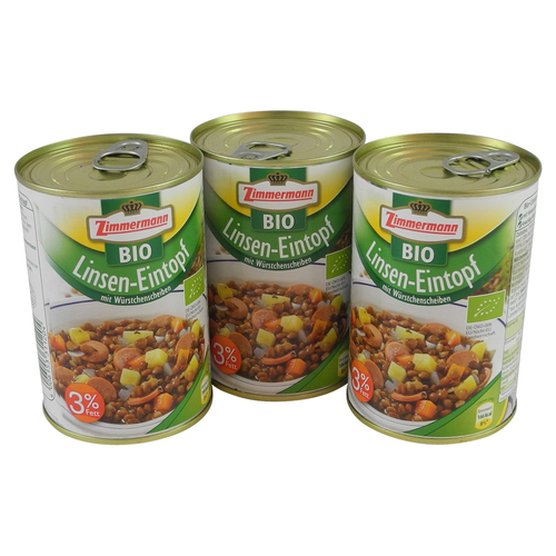 BIO Linsen-Eintopf 3er Pack (3 Dosen  400 ml)