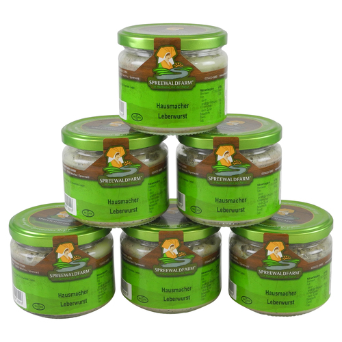 Original Spreew�lder Hausmacher Leberwurst 6er Pack (6 Gl�ser � 250 g)