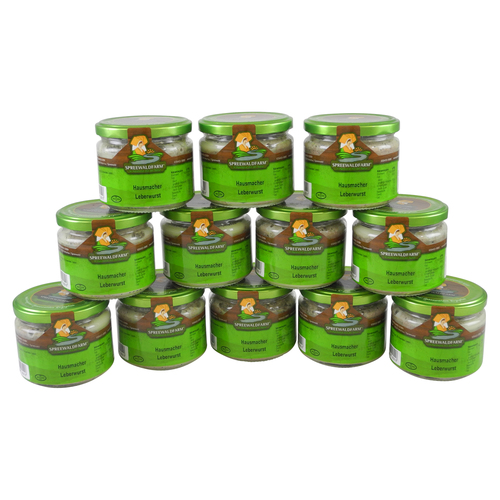 Original Spreew�lder Hausmacher Leberwurst 12er Pack (12 Gl�ser � 250 g)