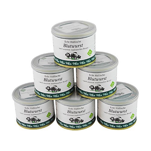 Echt Hllische Hausmacher Blutwurst von der BESH 6er Set (6 Dosen  200 g)