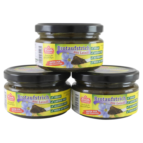 Brotaufstrich aus Lein�l, vegan von Kunella Feinkost - 3er Pack (3 x 200g)