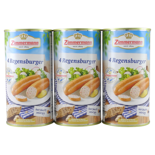 Regensburger von Zimmermann - 3er Pack (W�rstchen / 3 Dosen � 4 St�ck / 250 g)