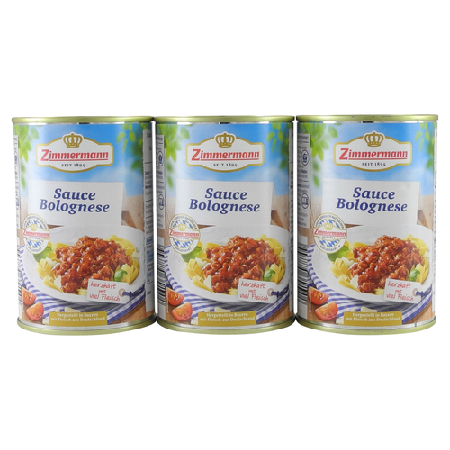 Sauce Bolognese von Zimmermann - 3er Pack (3 Dosen � 400 ml)