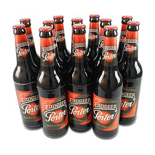 Lausitzer Erdbeer Porter (Erdbeerbier / 12 Flaschen � 0,5 l / 4,2% vol.)