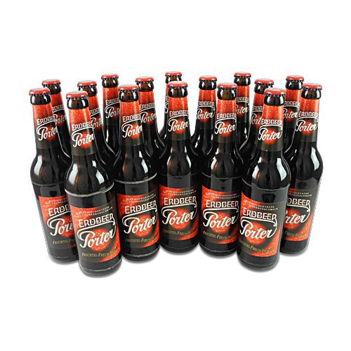 Lausitzer Erdbeer Porter (Erdbeerbier / 16 Flaschen � 0,5 l / 4,2% vol.)