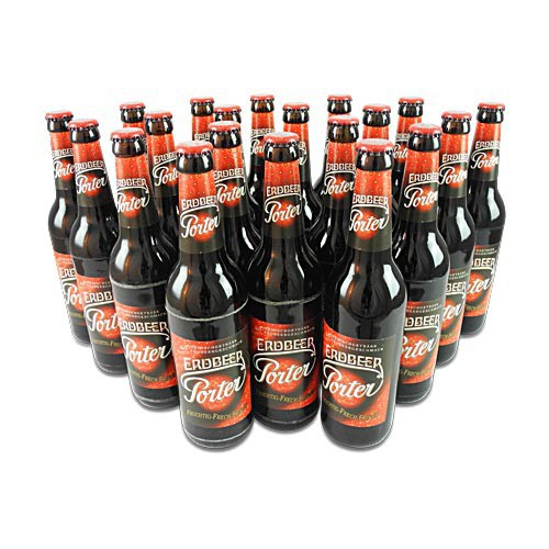 Lausitzer Erdbeer Porter (Erdbeerbier / 20 Flaschen � 0,5 l / 4,2% vol.)