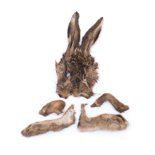 Hasenmaske mit Fell, Ohren und Pfoten