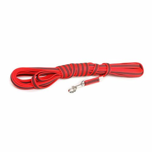 K9 gummierte Sportleine rot 14mm / 10m mit Schlaufe