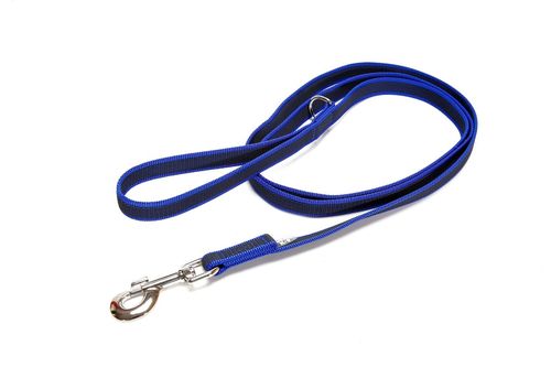 K9 gummierte Sportleine blau 20mm / 2m mit Schlaufe