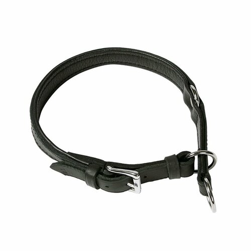 Softleder Zugstopp Halsband mit Nappaleder gef�ttert, schwarz