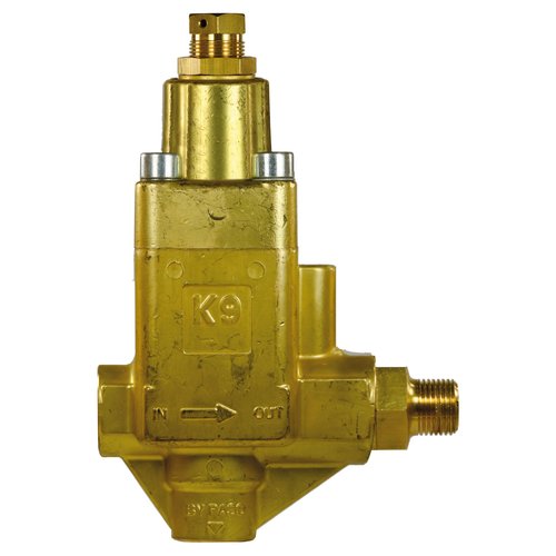 Interpump Umlaufventil K 9.0, Eingang 1/2 Zoll IG, Ausgang 1/2 Zoll AG, Bypass 1/2 Zoll IG, max. 400 bar, max. 80-C