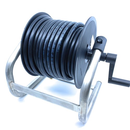 Schlauchaufroller ST-71 mit Rohrreinigungsschlauch 15m, Eingang M22 Aussengewinde, Ausgang 1/4 Zoll Aussengewinde, max. 300 bar, max. 100-C