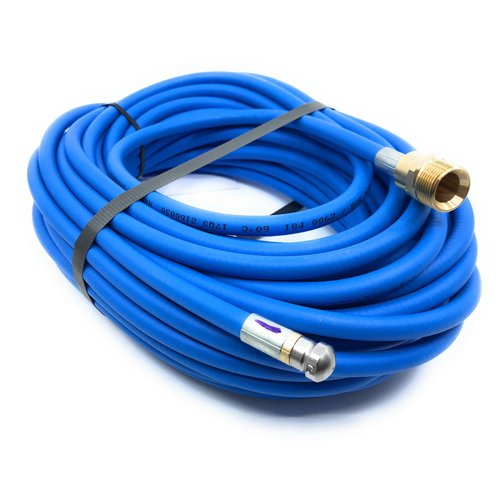 30m Rohrreinigungsleitung blupur, DN5, blau, M22 Aussengewinde auf Dse 4x1,2, mit Frontbohrung, max. 20-C, max. 200bar