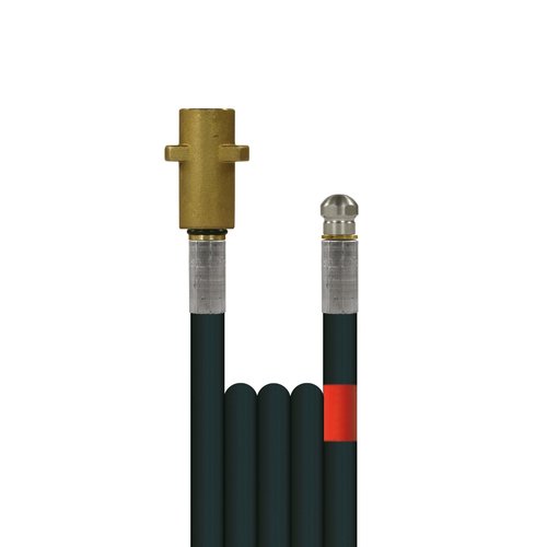 30m Rohrreinigungsleitung Flexy, DN6, schwarz, Krcher Bajonett auf Dse 4x1,2, mit Frontbohrung, max. 100-C, max. 300bar