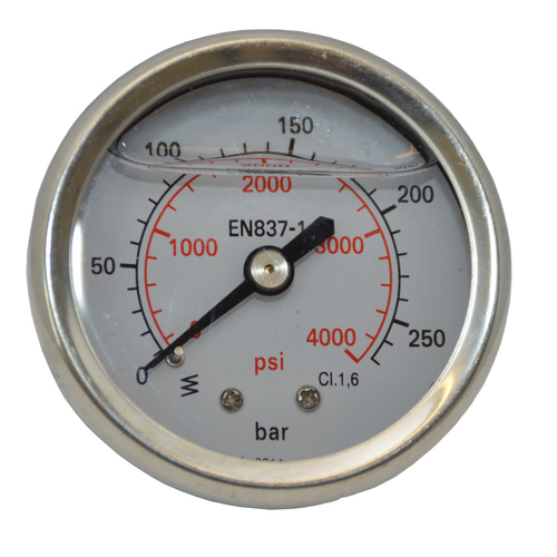 Wika Manometer 1/4 Zoll Aussengewinde hinten, Edelstahlgeh�use, glyceringed�mpft