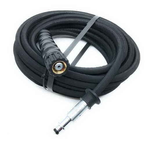 Hochdruckschlauch 1SN Schwarz, DN 6, M22 Handverschraubung : Stecknippel, max. 250 bar,  gewickelte Decke, 1 Knickschutz