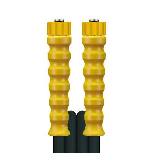 Hochdruckschlauch 1SN Schwarz, DN 10, max. 210 bar, glatte Decke, gelber Knickschutz