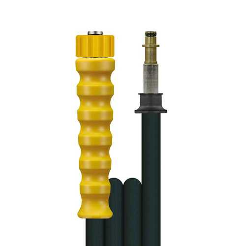 Hochdruckschlauch 2SN Schwarz, DN 8, max. 400 bar, glatte Decke, 1 gelber Knickschutz