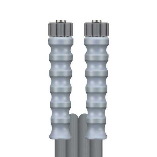 Hochdruckschlauch 1SN Grau, DN 10, max. 210 bar, gewickelte Decke, Nippel und Fassung Edelstahl 