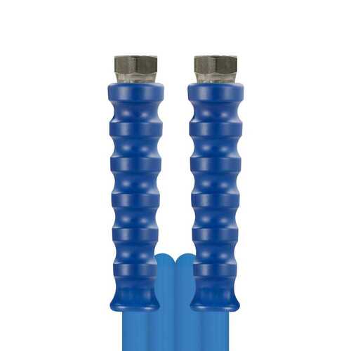 Hochdruckschlauch Foodjet Blau, DN 12, max. 80 bar, gewickelt, komplett Edelstahl 