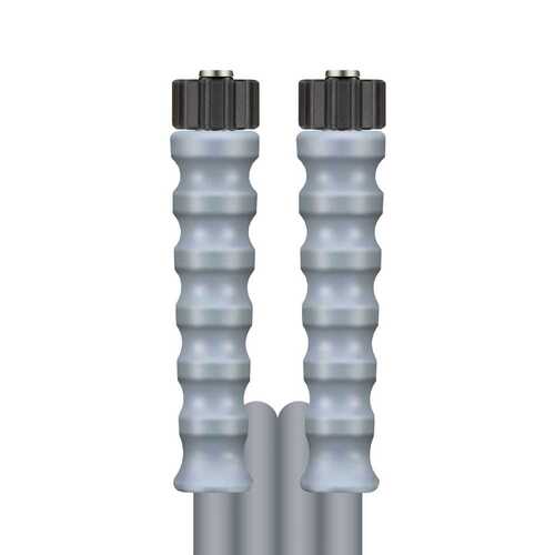Hochdruckschlauch greyflex Grau, DN 10, max. 275 bar, glatte Decke, komplett Edelstahl