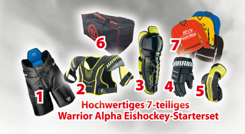 Warrior ALPHA Eishockey Starterset Junior zum Monsterpreis