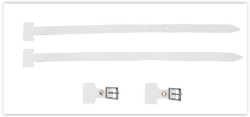 Ccm Leather Boot Strap Kit - White, SR