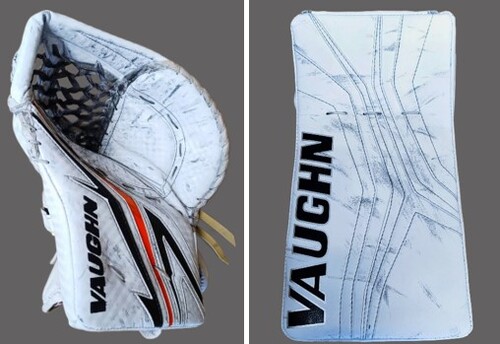 VAUGHN Goalie Pro Return Set, Fang- und Stockhand, Grizzlys Wolfsburg,   Dustin STRAHLMEIER #1,  --gebraucht--