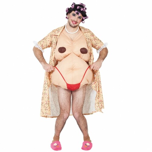 Nackte Oma Kost�m Hausfrau mit Kittel f�r Herren