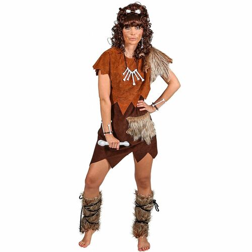 Steinzeit Kost�m Urmensch Kleid mit Stulpen f�r Damen