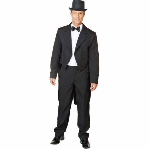 Frack schwarz mit Futterstoff & Satinkragen f�r Herren