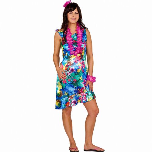 Hawaii Kleid Damen bunt S�dsee Kost�m f�r Beachparty & Fasching