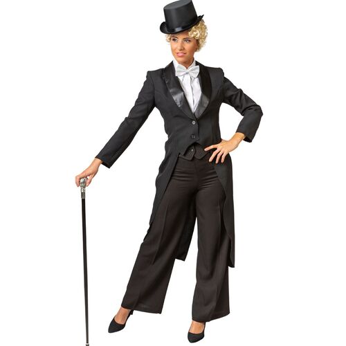 Frack schwarz mit Satinkragen f�r Damen