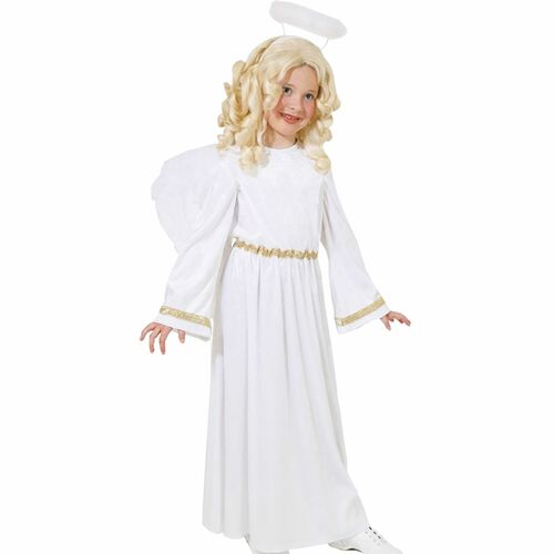 Engel Kost�m Weihnachtsengel Samtkleid mit Gold f�r Kinder