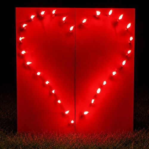 Lichterbild brennendes rotes Herz 