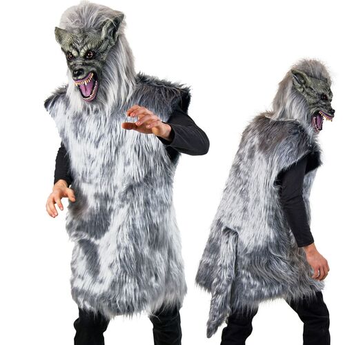 Wolf Kost�m grauer Wolf Isegrim mit Maske f�r Herren