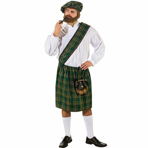 Schotten-Set gr�n Schotten-Rock Barett & Sch�rpe f�r Herren