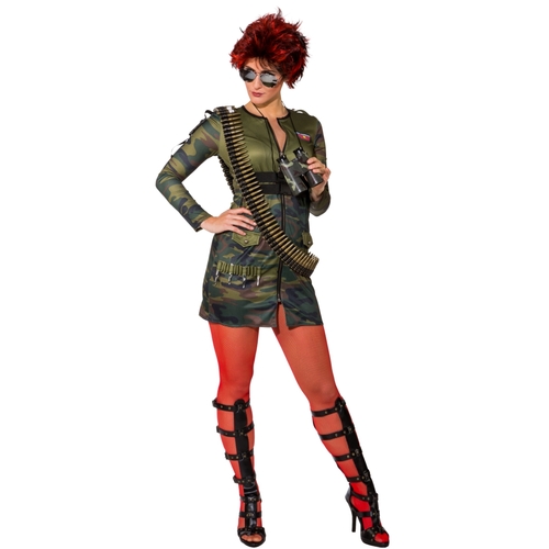 Army Kost�m Milit�r Lady Tarnfleck-Kleid f�r Damen