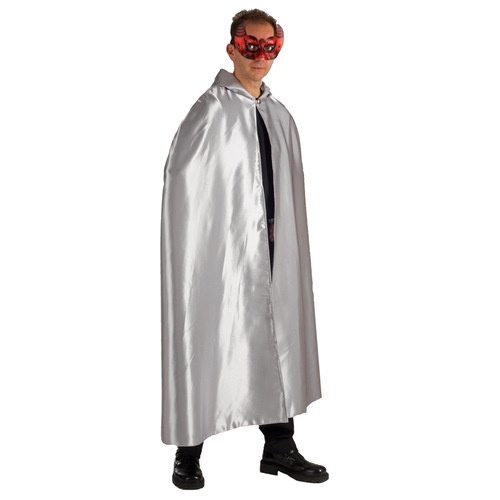 Venezia Kost�m Umhang mit Kapuze silber f�r Erwachsene